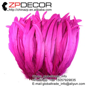 ZPDECOR 100 шт./лот 30-35 см(12-14 дюймов) красочные Петух Coque хвост перья для выступлений необходимо - Цвет: hot pink