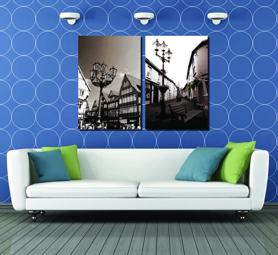 Free shipping printed two picture posters modern oil painting on canvas lamp home painting