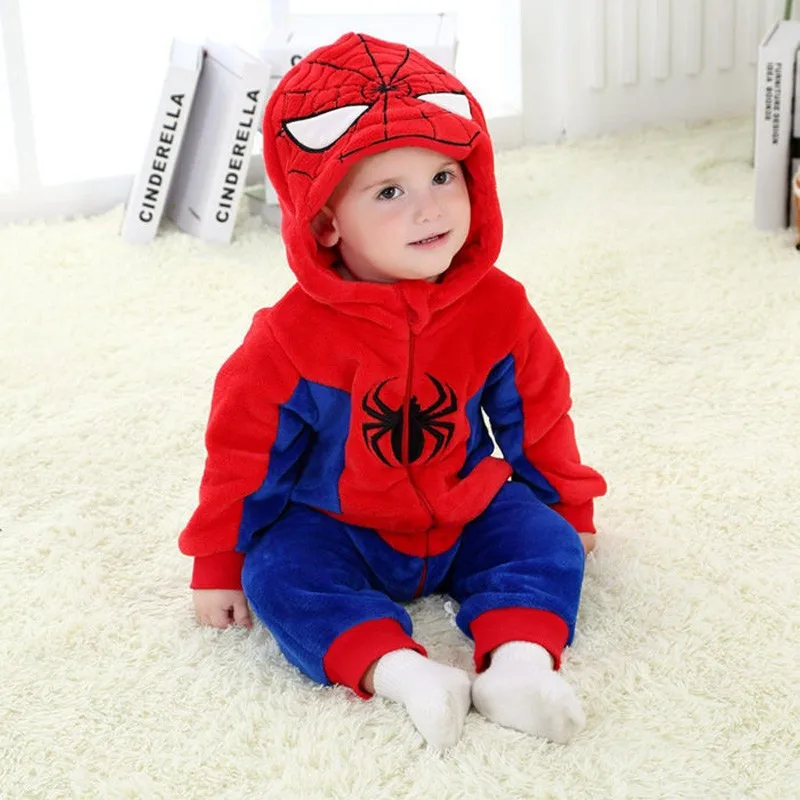 Spiderman Capitan America Ropa De Franela Del Bebe Del Mameluco Del Bebe Para El Invierno Infantil Ropa De La Muchacha De Una Sola Pieza Del Mono Roupa Infantil Romper Baby Polobaby Animal Rompers