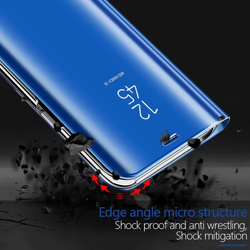 Зеркальный умный кожаный чехол для Huawei Honor 7C 7S 8X8 S 8A 8C 9N 9i 10i 20i View 20 10 Lite Play LND-L29 Funda Smart Stand