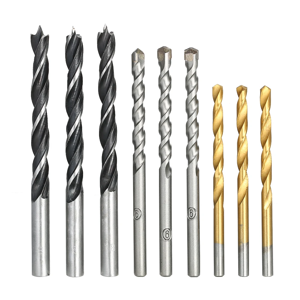 Buy 9PCS Multi purpose Wood Drill Bits Masonry Drill