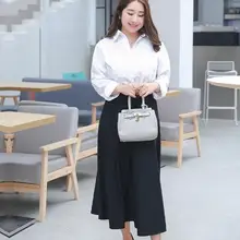 Clobee женские юбки винтажные элегантные черные юбки OL женские эластичные юбки с высокой талией плюс размер плиссированные женские юбки M717