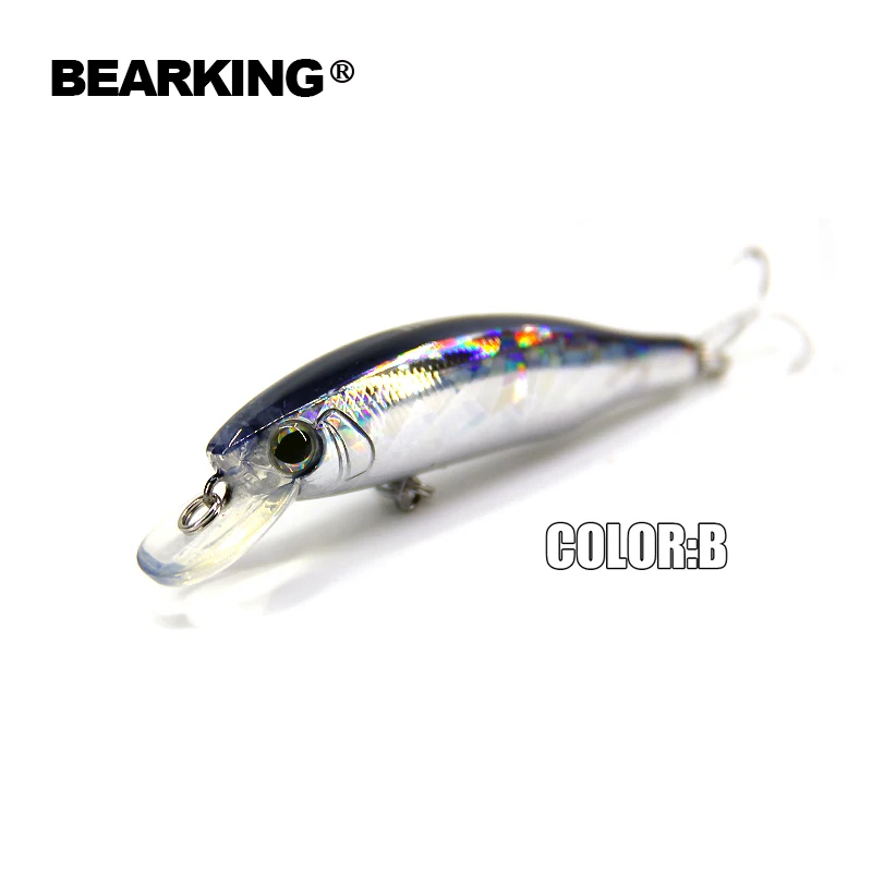 Bearking 5 шт. гольян рыболовная приманка лазерная жесткая искусственная с 3d глазами 8