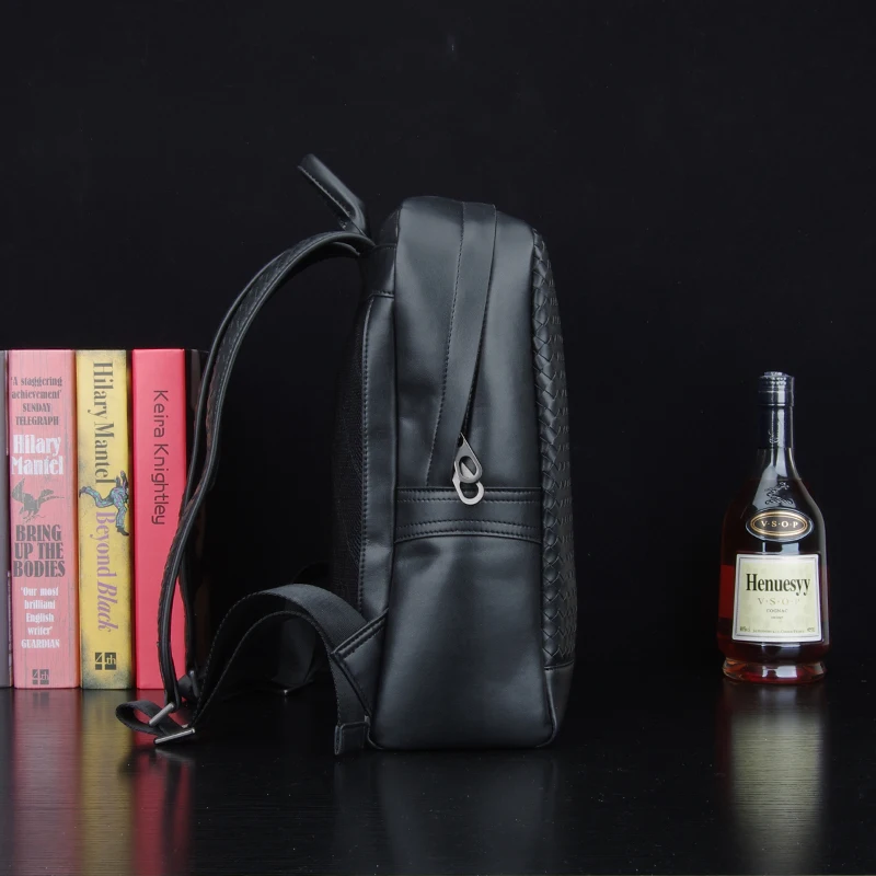 Kaisiludi braid duplex leather men's leisure travel bag large capacity fashion simple business travel men's backpack