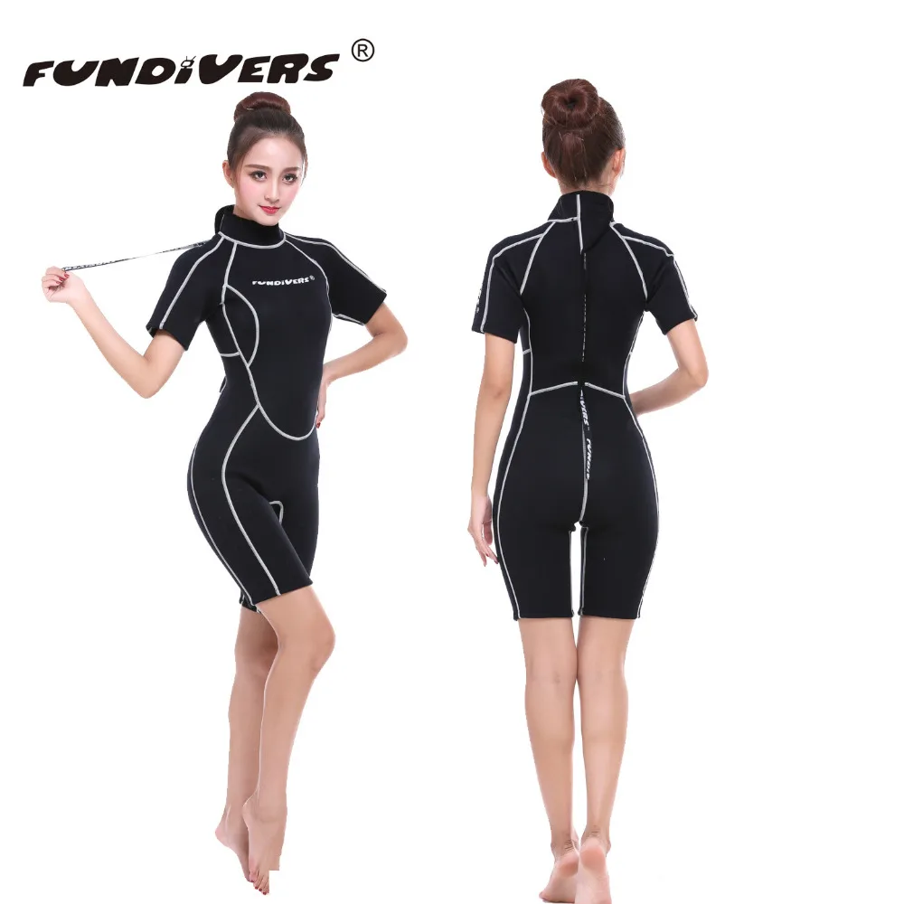 

3MM Women's One Piece Short Sleeve Wetsuits Diving Suit Anti-UV Keep Warm Swimming Swimsuit Snorkeling Surfing Dive Wet Suit