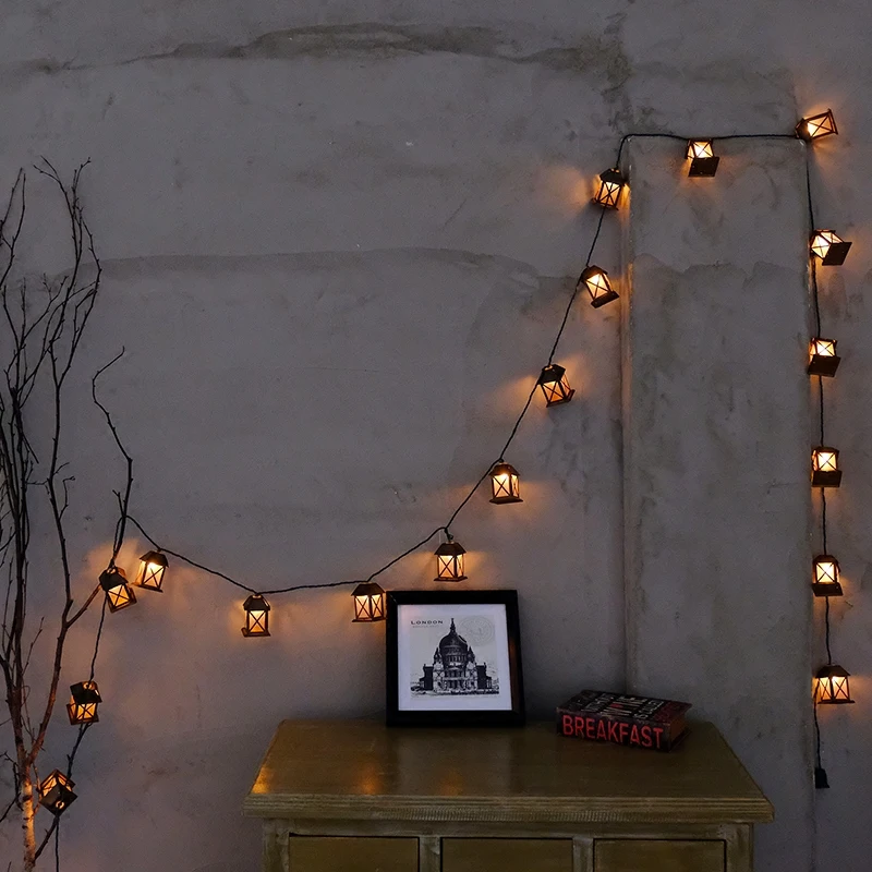 20Led Fairy Retro House lantern Battery Operated String Lights 3M LED Decoration For Christmas Garland New Year gerlyanda 2018 20Led Fairy Retro House lantern Battery Operated String Lights 3M LED Decoration For Christmas Garland New Year gerlyanda 2018
