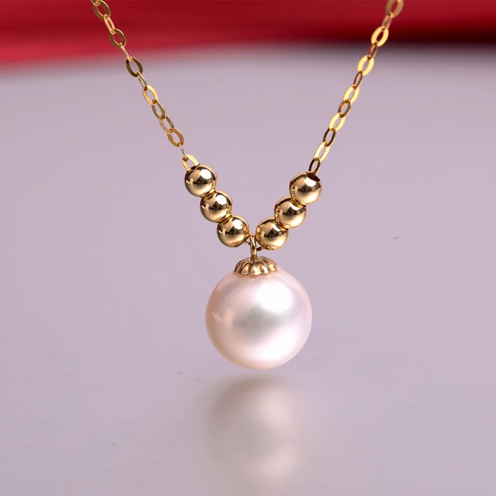 

Robira Simple OL Lady Style Freshwater Peal Charms Necklace 18K Yellow Gold Color Fashion Fine Jewellery Nickle Free Jewelry