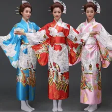 Fashion 3 color Japanese Kimono Vintage Yukata Japanese Haori Kimono Obi Evening Dress