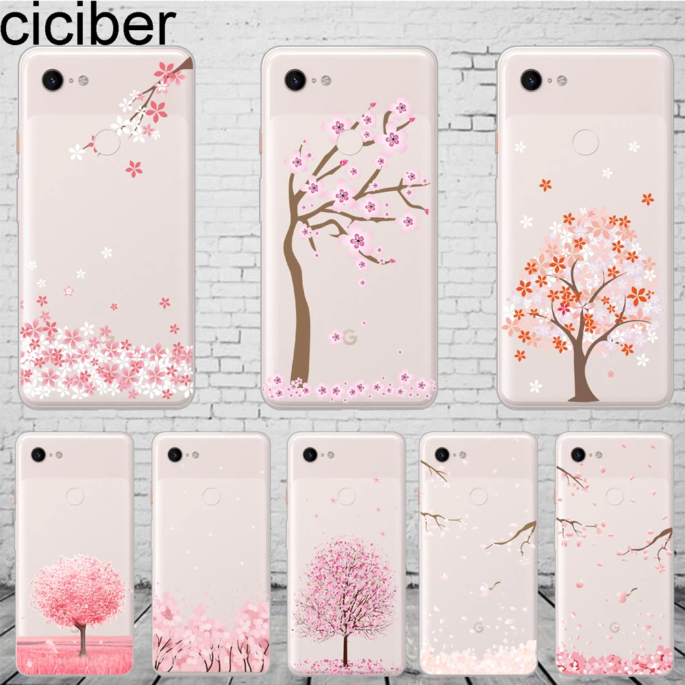 

ciciber Cherry Blossom Tree Phone Case For Google Pixel 3 2 XL Clear Soft Silicone TPU Cover for Pixel 3XL 2XL Funda Capa Coque