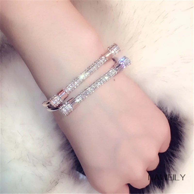 Женский браслет на запястье с кристаллами стразы|pulseira feminina|bracelet brandbracelet fashion |