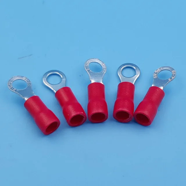 100Pcs Red Ring Insulated Wire Connector Electrical Crimp Terminal ...