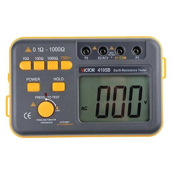 Victor VC4105B Ground Resistance Tester 0.12000 Ohm 2 750V Lightning