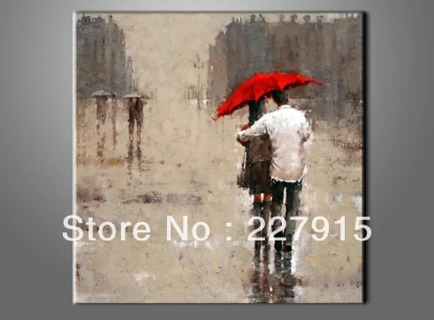 love my calligraphy Hand Painting Day Landscape Painted 100  Oil Modern Rainy