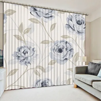 

3D Curtain Custom any Size Depicting Flowers Living Room Hotel Door Window Shading Curtain Finished Drapes Window Blackout