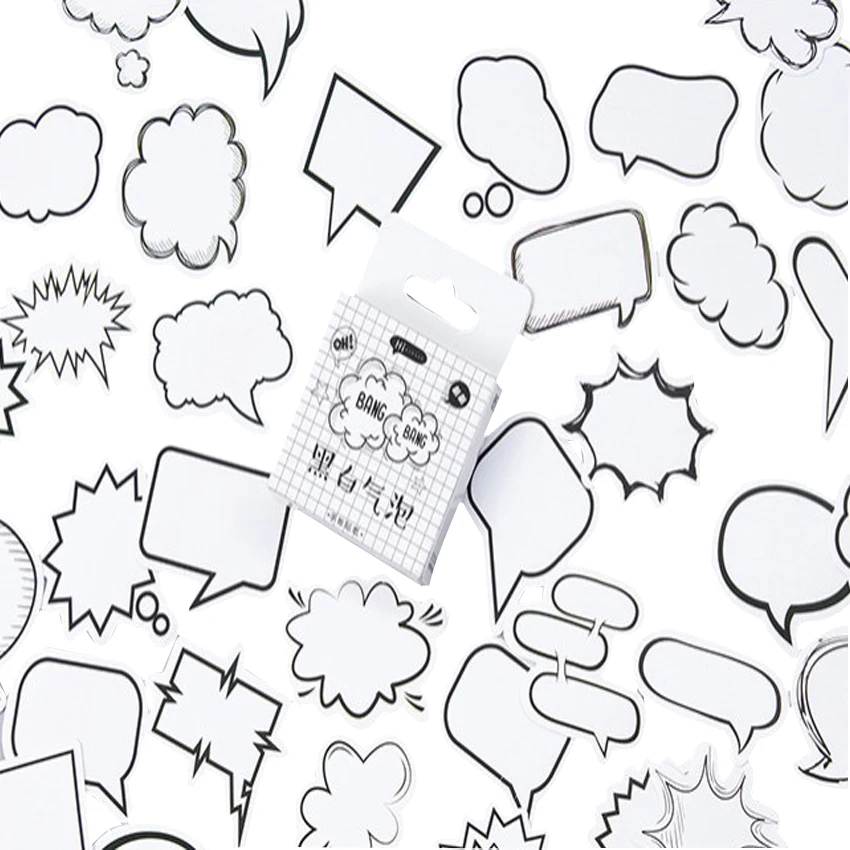 45 шт./упак. новые милые наклейки Животные липкий Бумага Kawaii Cat Еда наклейки украшения Дневник для скрапбукинга, школьные принадлежности - Цвет: Bubbles