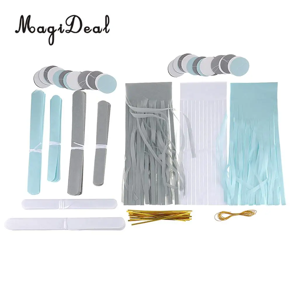 MagiDeal New Hot Sale 20Pcs/Set Tissue Paper Flowers Balls Tassels Banner Garland Party Happy Birthday Day Special Holiday Decor