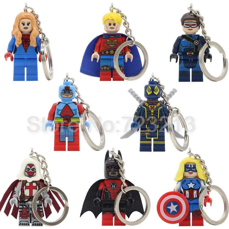 Super Hero Keychain Figure Batman American Dream Atom Quasar Azrael Cyclops Spider Woman Building Blocks Set Model Toys american-blocks-toys : image Super Hero Keychain Figure Batman American Dream Atom Quasar Azrael Cyclops Spider Woman Building Blocks Set Model Toys american-blocks-toys