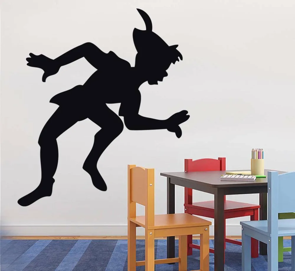 Cartoon Peter Pan Wall Decal Baby Nursery Kids Room Large Peter Pan Tinkerbell  Wall Sticker Bedroom Playroom Vinyl Decor (1)