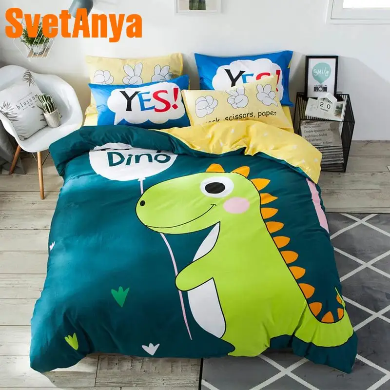 

Svetanya Dinosaur teens Home Bedding Set 100 Cotton Single Double Queen size Bed Linen