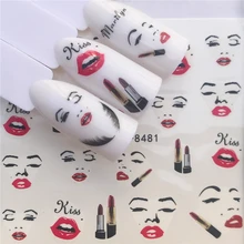 WUF 1 лист освежающий цветочный узор наклейки для ногтей переводные наклейки для ногтей DIY аксессуары украшения для ногтей