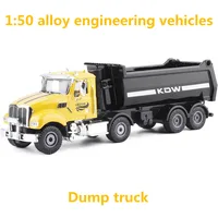 Vehículos de ingeniería de aleación 1:50, modelo de camión volquete de alta simulación, troquelado de metal, vehículos de juguete, puede deslizarse, juguetes de rompecabezas, envío gratis