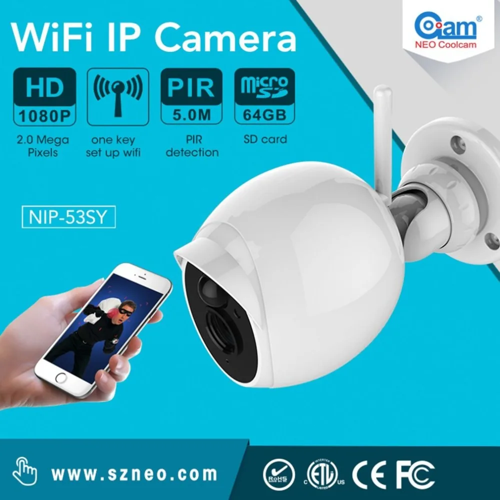 

LESHP Web Camera 1080P Smart Link Wifi P2P Server Motion Detection Night vision TF Card Round Ball Shape Surveillance Camera