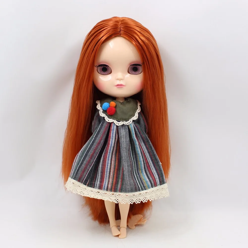 Кукла ICY DBS маленькая грудь azone joint body BL232 красные коричневые волосы 30 см белая кожа