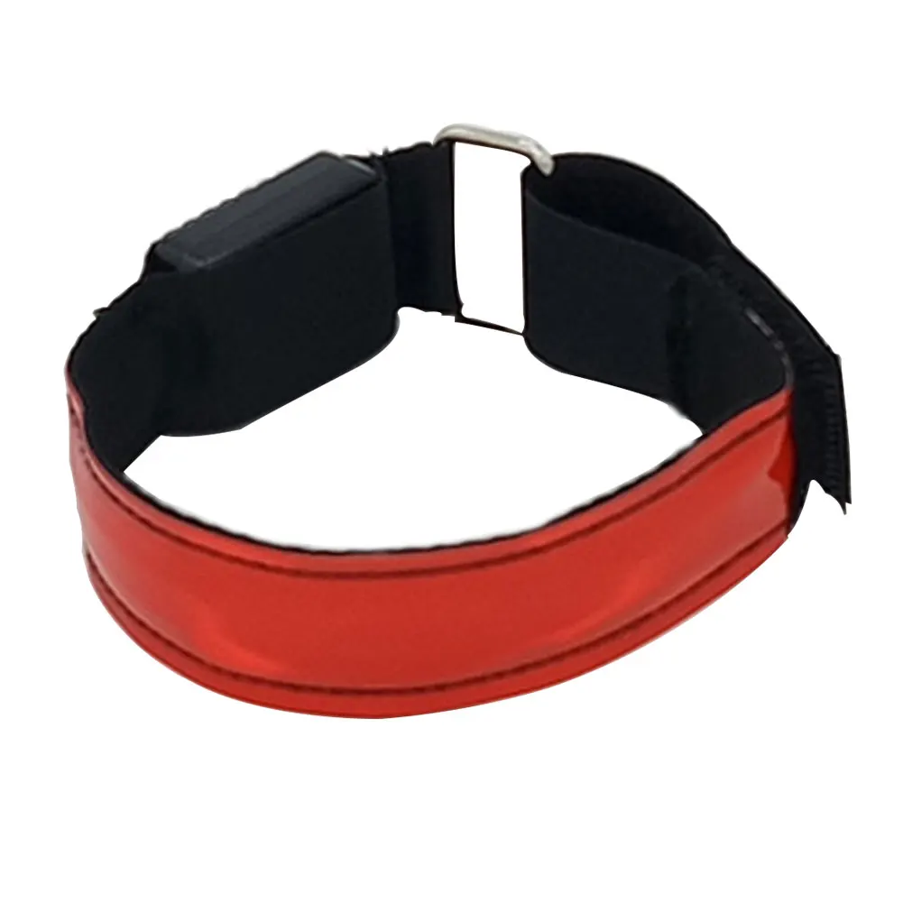 

4Pcs Reflective Strips Bracelet Ankle Night Running High Visibility Adjustable Safty Belt Jogging Cycling LED Armband Elastic