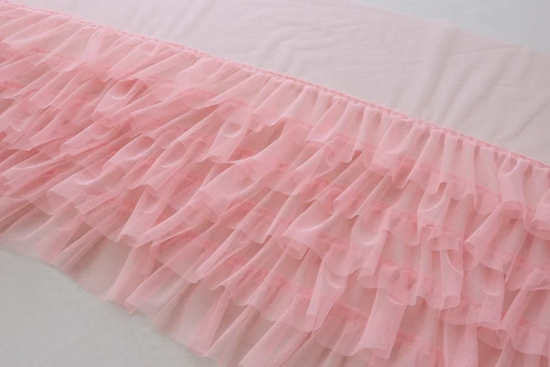 3 м 35 см 5-ти слойной розовый плиссированный кружевный ленточки, собранные из тюлевой ткани, ткани ручной работы DIY свадебное платье кружево отделка шитье ремесло