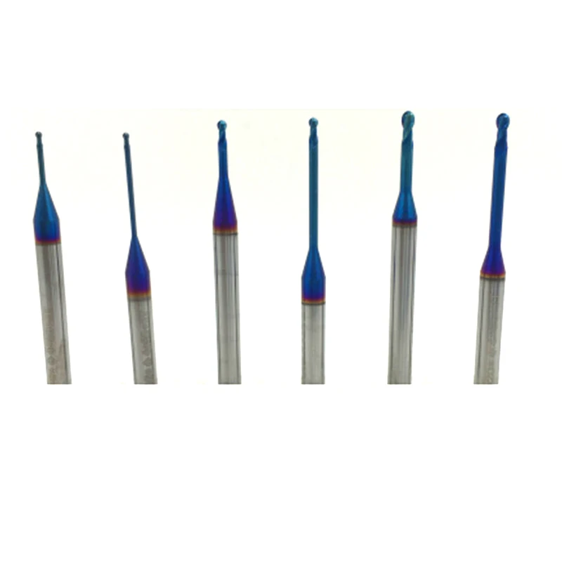 

2Flutes R0.5 R0.75 R1 R1.5 HRC60 solid carbide Long neck Ball Nose End Mills CNC deep groove cutter milling cutters Router bit