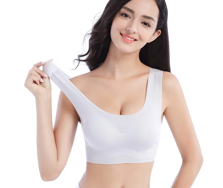 Queenral Plus Size Bras For Women Sexy Seamless Active Bra Big Size Vest Bralette 3XL 4XL 5XL 6XL Push Up Wire Free Brassiere   9
