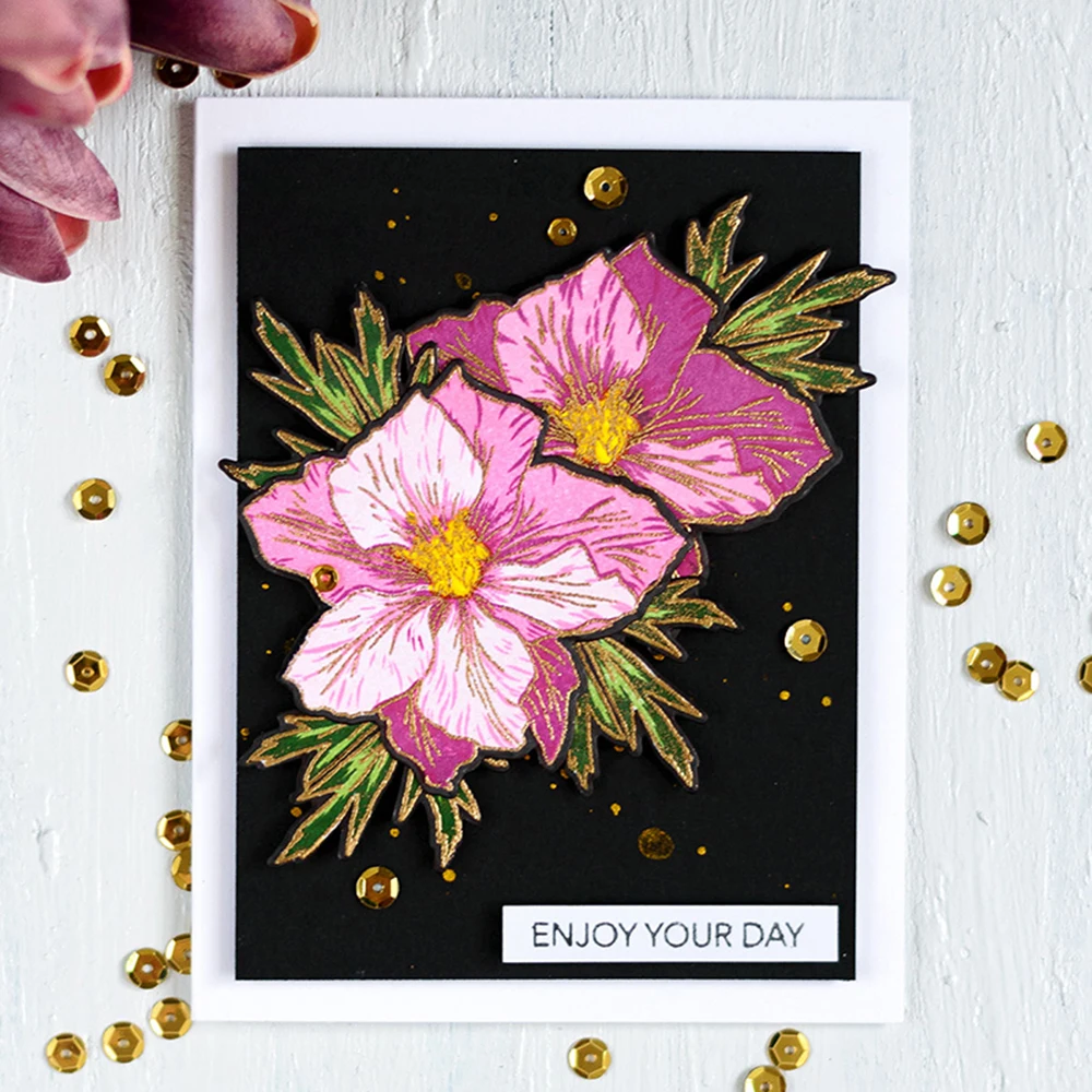 

Flower Metal Cutting Dies and Stamp Scrapbooking Dies Embossing Photo Cards Decor Transparent Stamp DIY Paper Card Making 2019