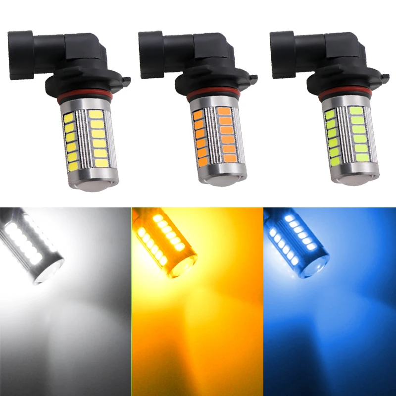 

1PCS Super bright 9006 BH4 33 SMD 5630 Led Car Turn Brake DRL Driving Lamp Auto Rear Reverse Bulbs Yellow white blue Car styling