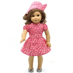 Одежда для кукол для девочек, красное платье с цветочным рисунком + пояс, костюм Sca и короткое платье для кукол 16-18 дюймов, лучший подарок