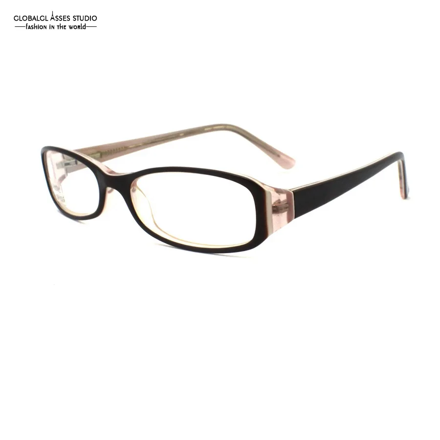 Candy Color Acetate Eyeglasses Women Brown on Crystal Students Glasses