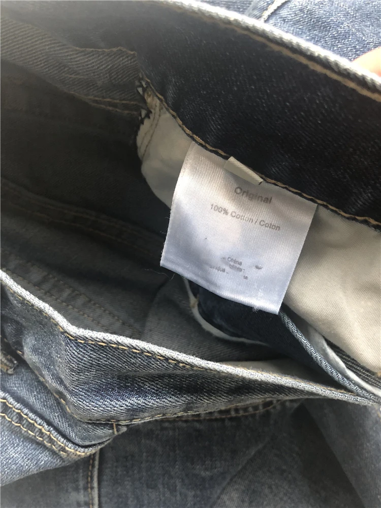 Ins Ultra Fire асимметрично вырезанные винтажные прямые джинсы с 9 точками