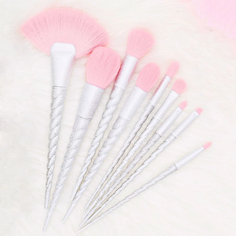 

10Pcs Unicorn Thread Makeup Brushes Professional Make Up Brushes Fiber Brush Set Makeup Tools Eyebrow Eyeliner Powder Brushes