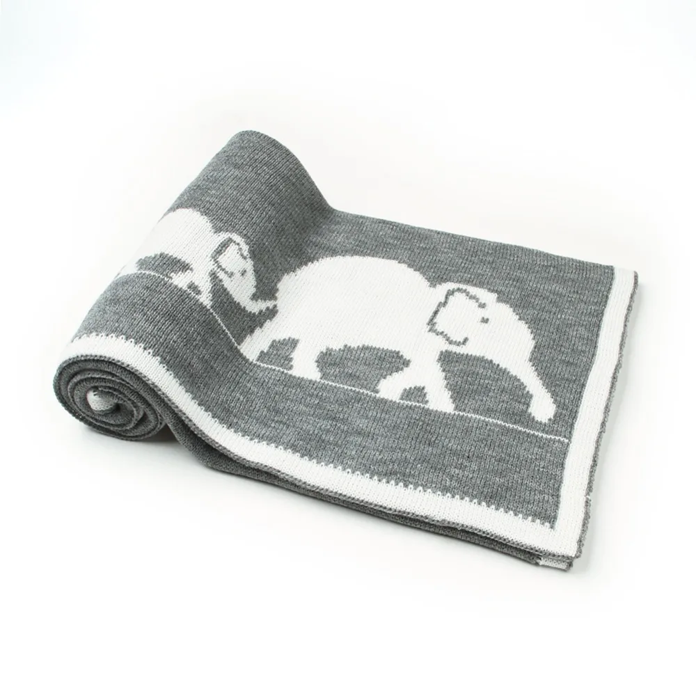 

Super Soft Baby Swaddle Wraps Blanket For Newborns Stroller Bedding Cover Elephant Knit Infantil Bebes Air Conditioning Blankets
