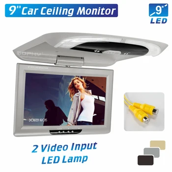 

New! 9 inches Car Roof Mounted Monitor Flip Down Monitor LED Screen gray color video input 800*480 SH981