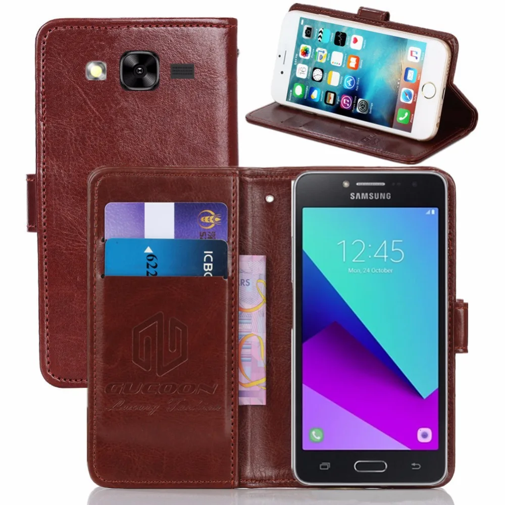 

GUCOON Vintage Wallet Case for Samsung Galaxy J2 Prime G532F PU Leather Retro Flip Cover Magnetic Fashion Cases Kickstand Strap