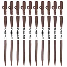 4 SetsRolling Вертлюги рыболовные рукава 40 шт. терминал Карп рыболовные предохранительные зажимы с булавками резиновые трубки для оснастки быстрая замена