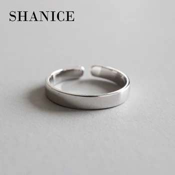 

SHANICE Fashion 925 Sterling Silver Rings For Women Smooth Chic Style Simple Ring with Crystal Charms Jewelry
