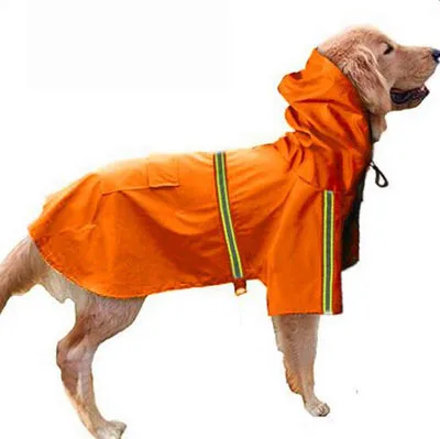 Светоотражающий дизайн безопасный дождевик для животных, водонепроницаемый регулируемый большой собаки/маленький питомец плюшевый медведь дождевик с большим размером 5XL - Цвет: Orange