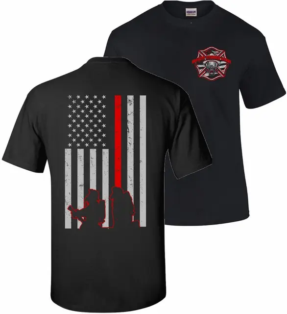 Line Flag Support Firefighter Fire Department T Shirt Teein TShirts