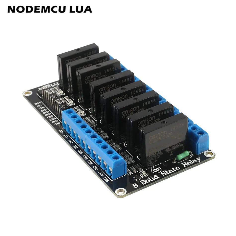 

8 Channel Solid State Relay Module Board High Level Trigger SSR Input 5V DC Output 240V AC 2A Relay Module for arduino diy kit