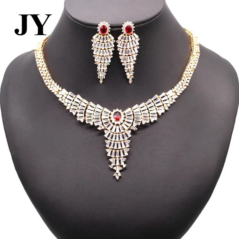 JY New Fashion Gold Color Luxury jewelry Set For Women Best Love Gift For Friend Charm Vintage Necklace Party Elegant Earring JY New Fashion Gold Color Luxury jewelry Set For Women Best Love Gift For Friend Charm Vintage Necklace Party Elegant Earring