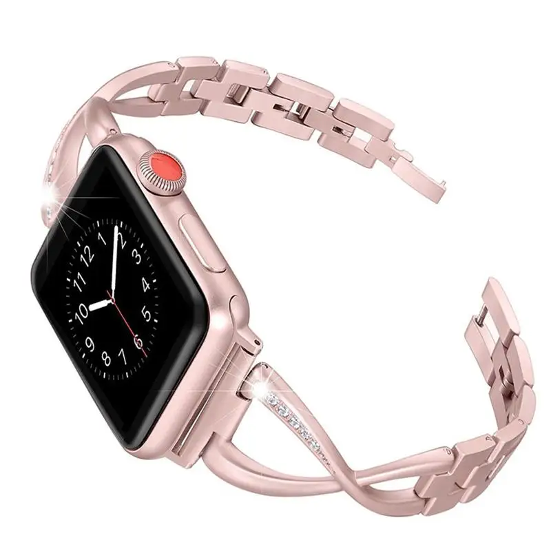 Ремешок для apple watch band 5 4 3 38 мм 44 браслет iwatch 42 40 + чехол со стразами Защитная пленка