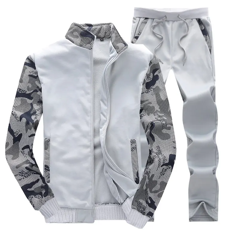 Men Tracksuit Male Camouflage Sportwear Set Hoodies Velvet Sweatshirt Male Winter Thick Fleece Jogger Zipper Suits Jacket+Pant 02