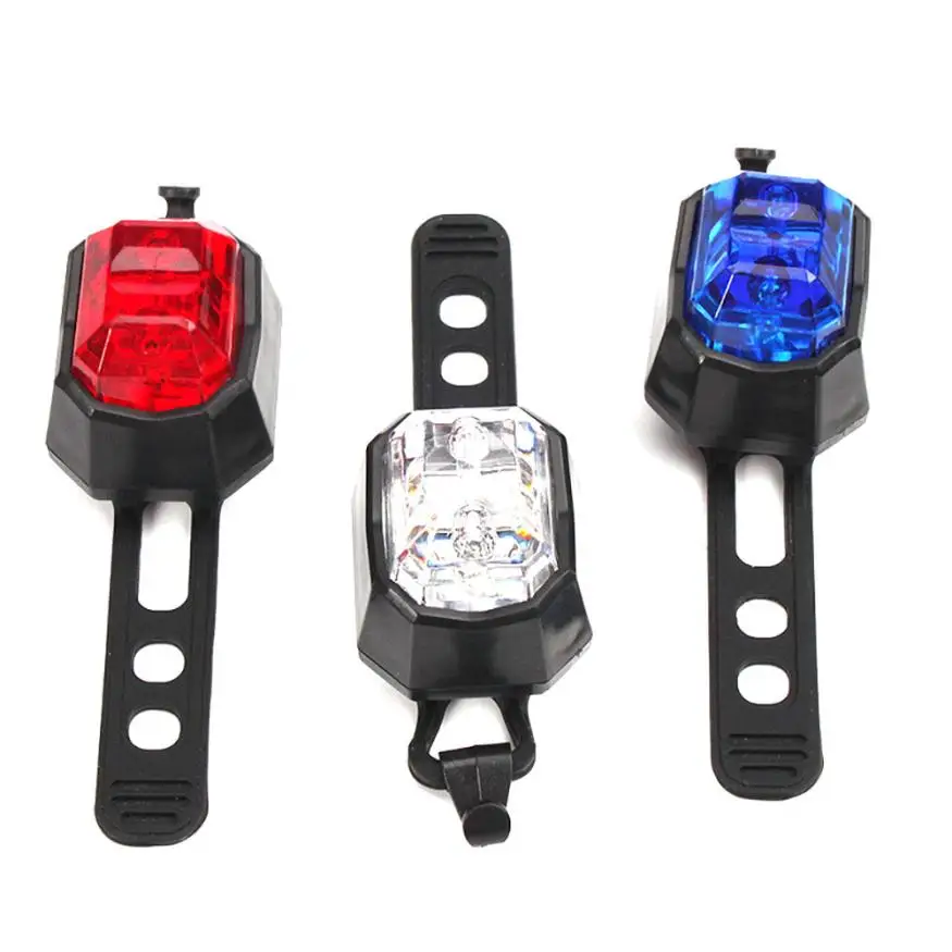 Top 2018 NEW PC Bicycle Head Light Bicycle  Cycling Front Light 2 LED Back  Tail Lamp Light  Flashing Warning Red AP0803 5