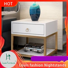 Луи Мода тумбочки простой склад современного дома Полный металлический прикроватный приемный шкаф скандинавские прикроватные тумбочки